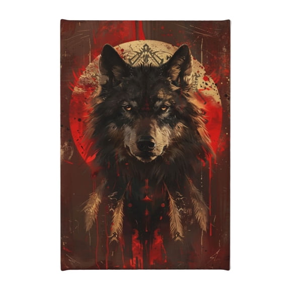 8x12 inch Vintage Wolf Head Paintings On Canvas,Bar,Cafes,Man Cave,Studio Wall Art Decor Canvas Poster,Exquisite Wolf Head Retro Art Painting Prints,For Wolf Enthusiast Charm Gift,Door Decor