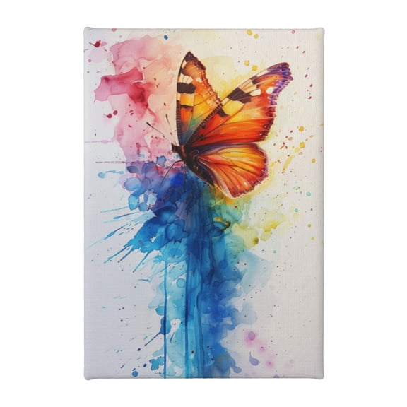 8x12 inch Yard Garden Decor Watercolor Butterfly Canvas Frameless Painting,Home Room Decor Bathroom Accessory,Exquisite Watercolor Butterfly Paintings Canvas,Gifts For Watercolor Enthusiast