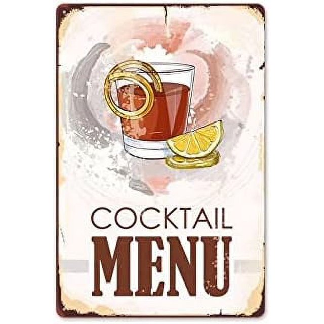 8x12 inch tin Sign Painting New Ice Cocktail Menu Tin Sign Tea House