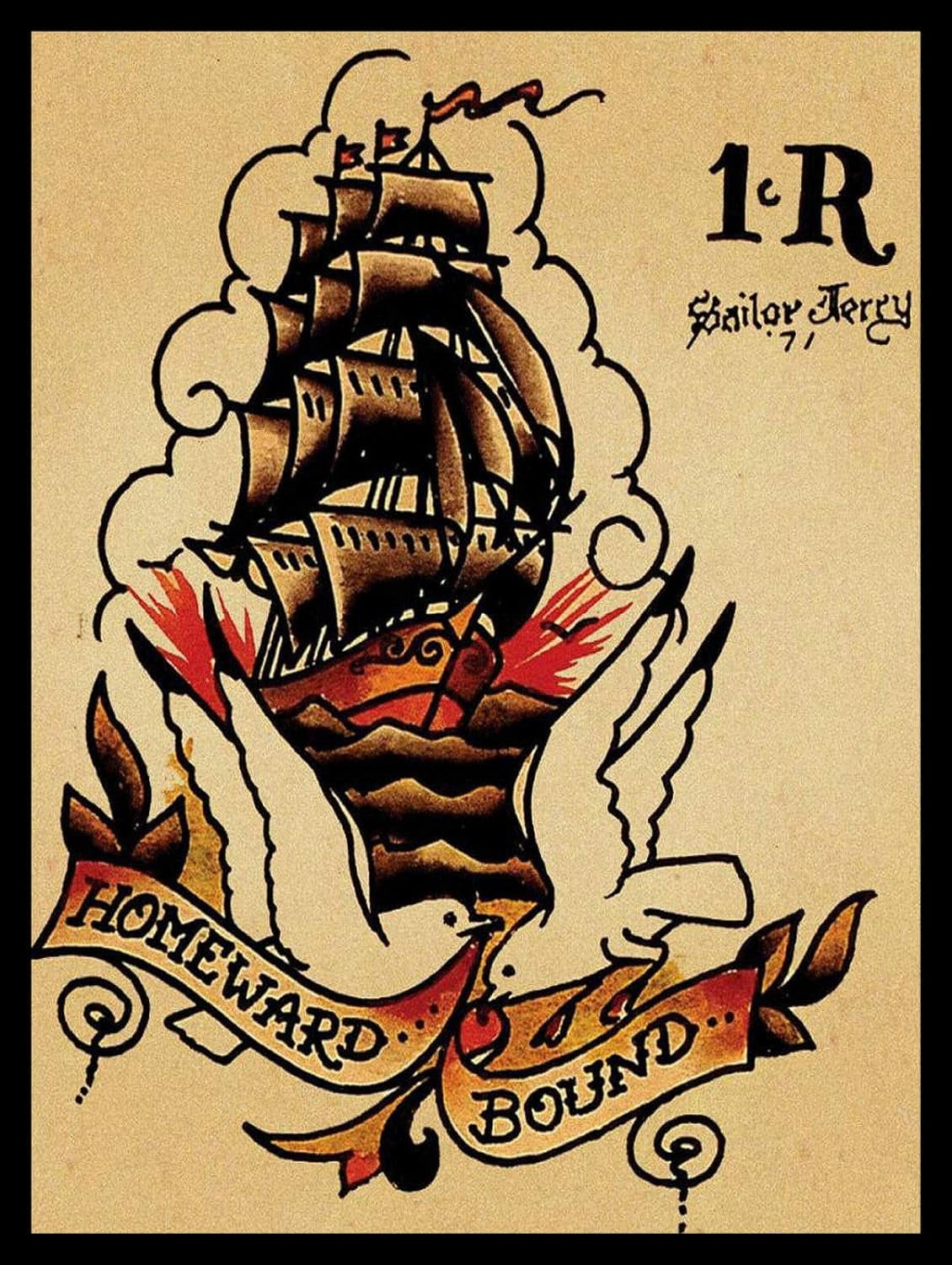 Sailor Jerry 原画 Art.com Seven Seas Authentic Tattoo Flash by Norman Collins