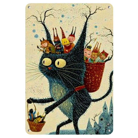 8x12inch Krampus Skin Painting Classic Retro Metal Logo Art Wall Decoration