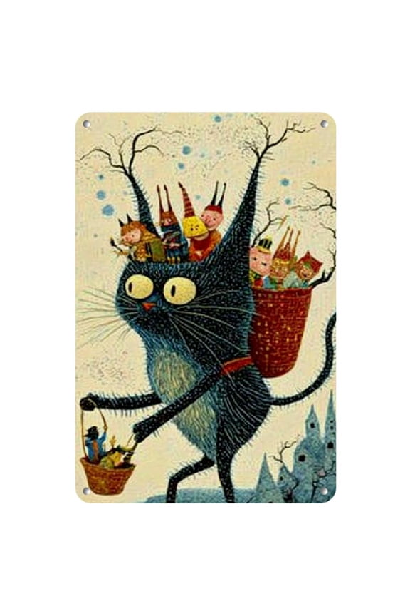 8x12inch Krampus Skin Painting Classic Retro Metal Logo Art Wall Decoration