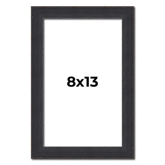 8x13 Frame Black Real Wood Picture Frame Width 1.25 Inches | Interior Frame Depth 0.5 Inches |