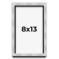 thumbnail image 1 of 8x13 Frame Brushed Silver Solid Wood Picture Frame | 0.75 Inch Moulding Width | Rabbet Depth 0.75, 1 of 5