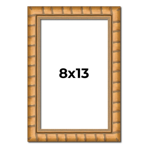 8x13 Frame Gold Real Wood Picture Frame Width 1.5 inches | Interior Frame Depth 0.5 inches | Bhutan