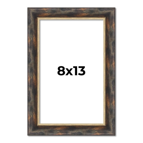 8x13 Frame Gold Real Wood Picture Frame Width 1.5 inches | Interior Frame Depth 0.5 inches |