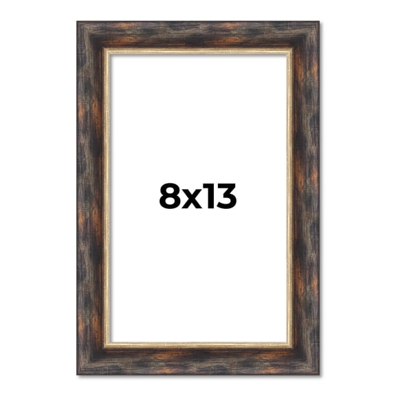 8x13 Frame Gold Real Wood Picture Frame Width 1.5 inches | Interior Frame Depth 0.5 inches |