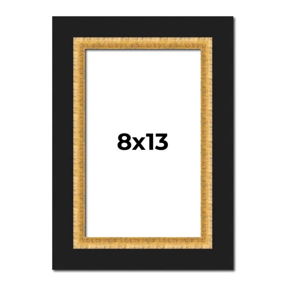 8x13 Frame Gold Real Wood Picture Frame Width 2.25 Inches | Interior Frame Depth 0.5 Inches |