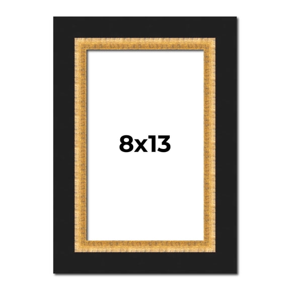 8x13 Frame Gold Real Wood Picture Frame Width 2.25 Inches | Interior Frame Depth 0.5 Inches |