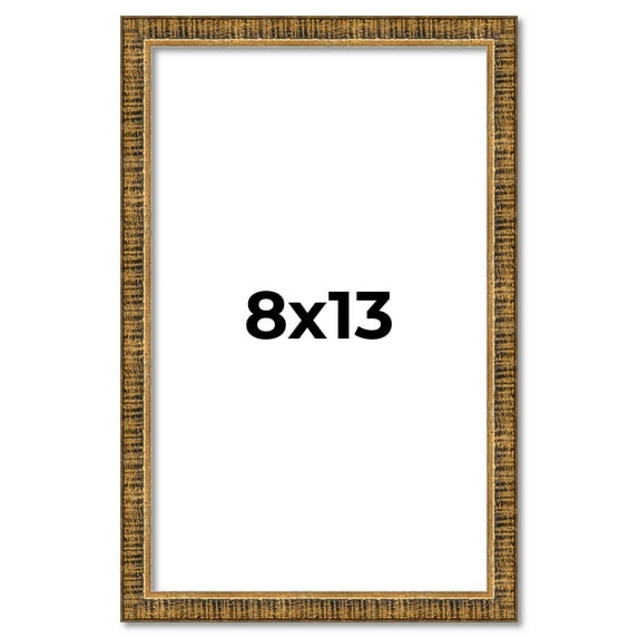 8x13 Frame Gold Solid Wood Picture Frame - Complete Modern Photo Frame Includes UV Acrylic