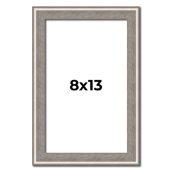 8x13 Frame Grey Real Wood Picture Frame Width 1.25 inches | Interior Frame Depth 0.5 inches | Hans