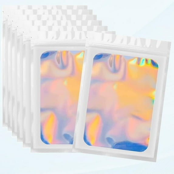 8x13cm 100 Grip Foil Ziplock Bags, Small Clear White Plastic Bags, Resealable Storage Pouches, Poly Zip Lock Bags, Perfect for Kitchen Storage, Jewelry, Diamond Painting, Small Cookies and Sweets