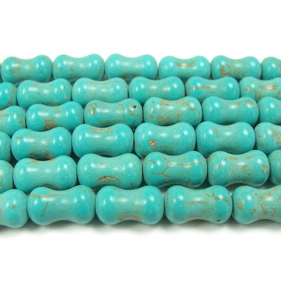 8x13mm 30 Beads Turquoise Howlite Dog Bone Beads Genuine Gemstone Natural Jewelry Making