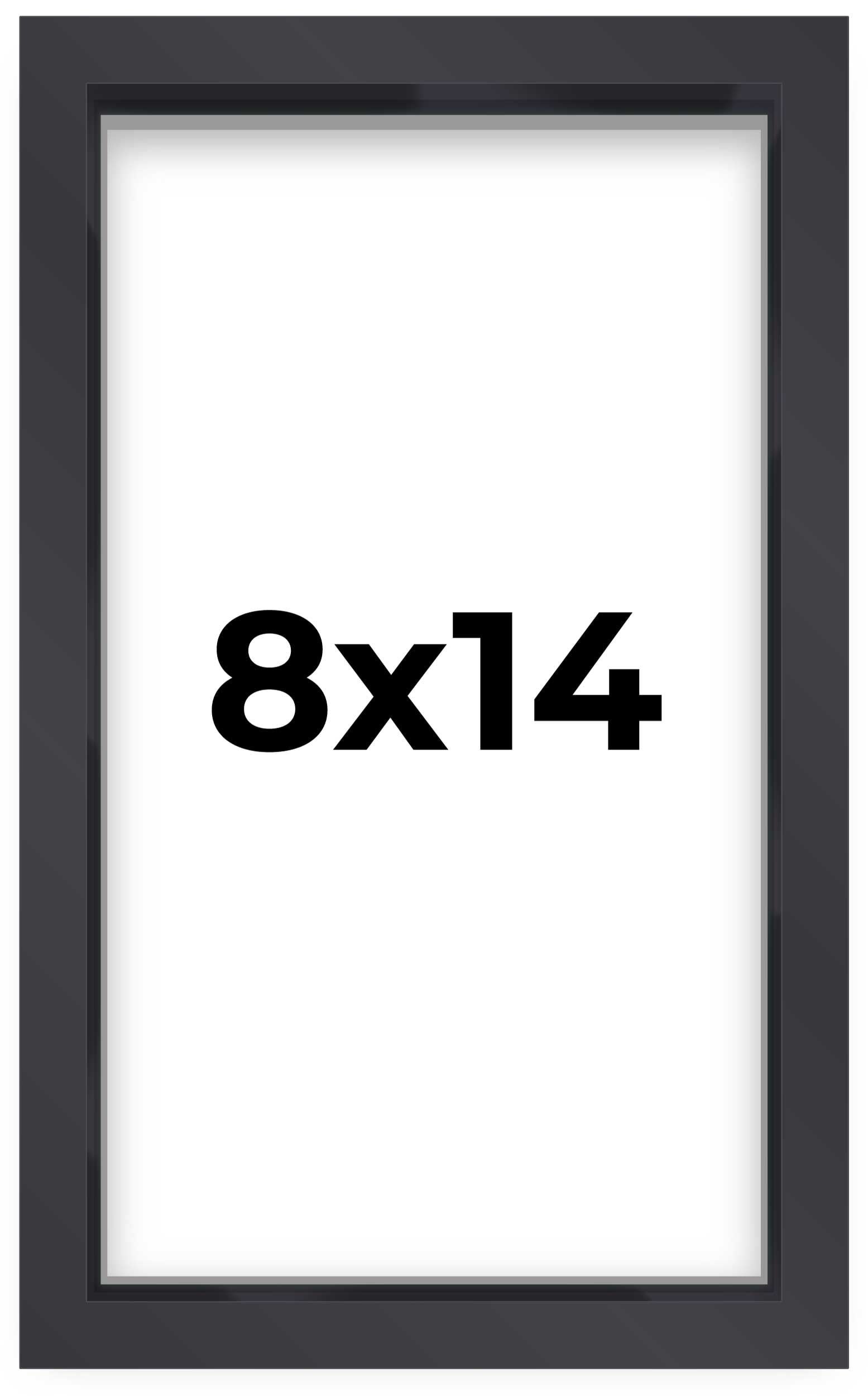 8x14 Black Shadowbox Frame - Interior Size 8x14 by 1 Inches - Made to ...
