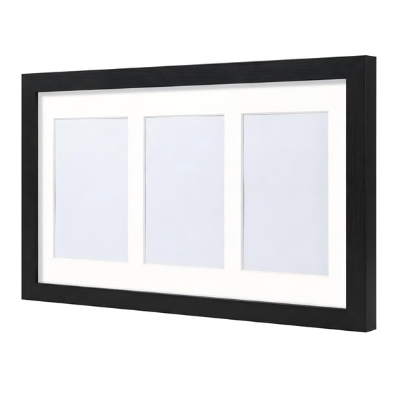 8x14 Collage Picture Frame,Holds3Pcs4x6Photos with Mat or One8x14Picture,Multi Opening Wall Frame for Horizontal and Vertical Display,Shatter Resistant Plexiglass,Perfect for Decor, Black