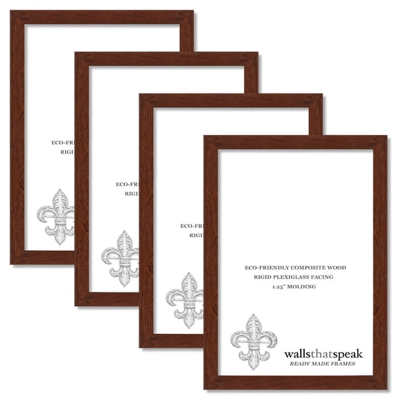 8x14 Dark Walnut Rustic Pine Picture Frame for Puzzles Posters Photos or Artwork (4-Pack)