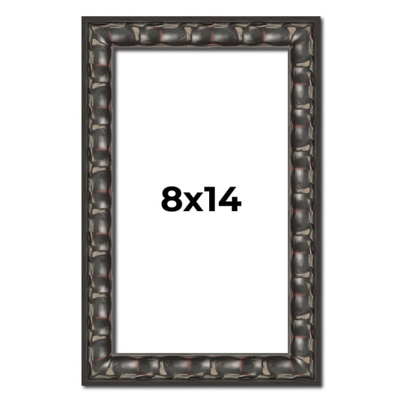 8x14 Frame Black-Brown Medieval Solid Wood Picture Frame | 1.5 Inch Moulding Width | Gotham Beveled