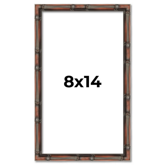 8x14 Frame Brown Bamboo with Dark Coffee/Walnut Finish | Solid Wood Picture Frame Width 0.75 Inches