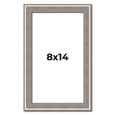8x14 Frame Grey Real Wood Picture Frame Width 1.25 inches | Interior Frame Depth 0.5 inches | Hans