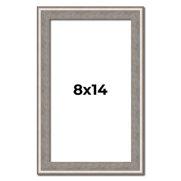 8x14 Frame Grey Real Wood Picture Frame Width 1.25 inches | Interior Frame Depth 0.5 inches | Hans