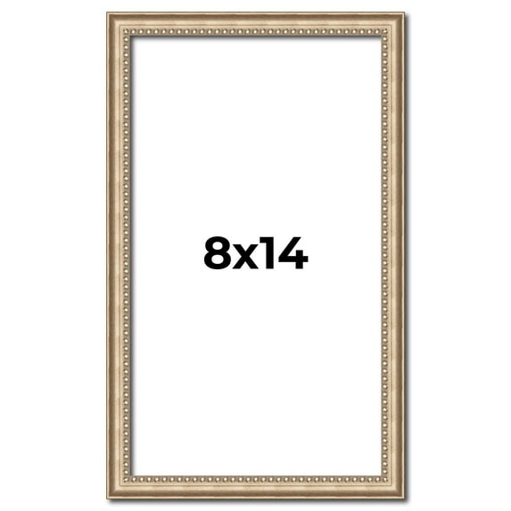 8x14 Frame Silver Real Wood Picture Frame Width 0.75 Inches | Interior Frame Depth 0.5 Inches |