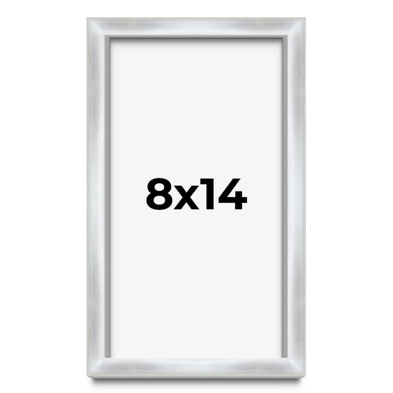 8x14 Frame Silver Whitewashed Wood Grain Solid Wood Shadow Box | 0.75 Inch Moulding Width | 0.75