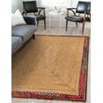thumbnail image 1 of 8x14 Ft Multi & Natural Jute Area Rug, Hand-Woven, Reversible, Farmhouse Boho Style, Durable & Pet-Friendly Rug for Living Room, Dining Room, and Bedroom, 1 of 5