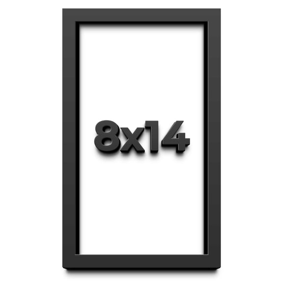 8x14 Shadow Box Frame Black | 2 Inches Deep Real Wood Contemporary Shadowbox Display Frame | UV