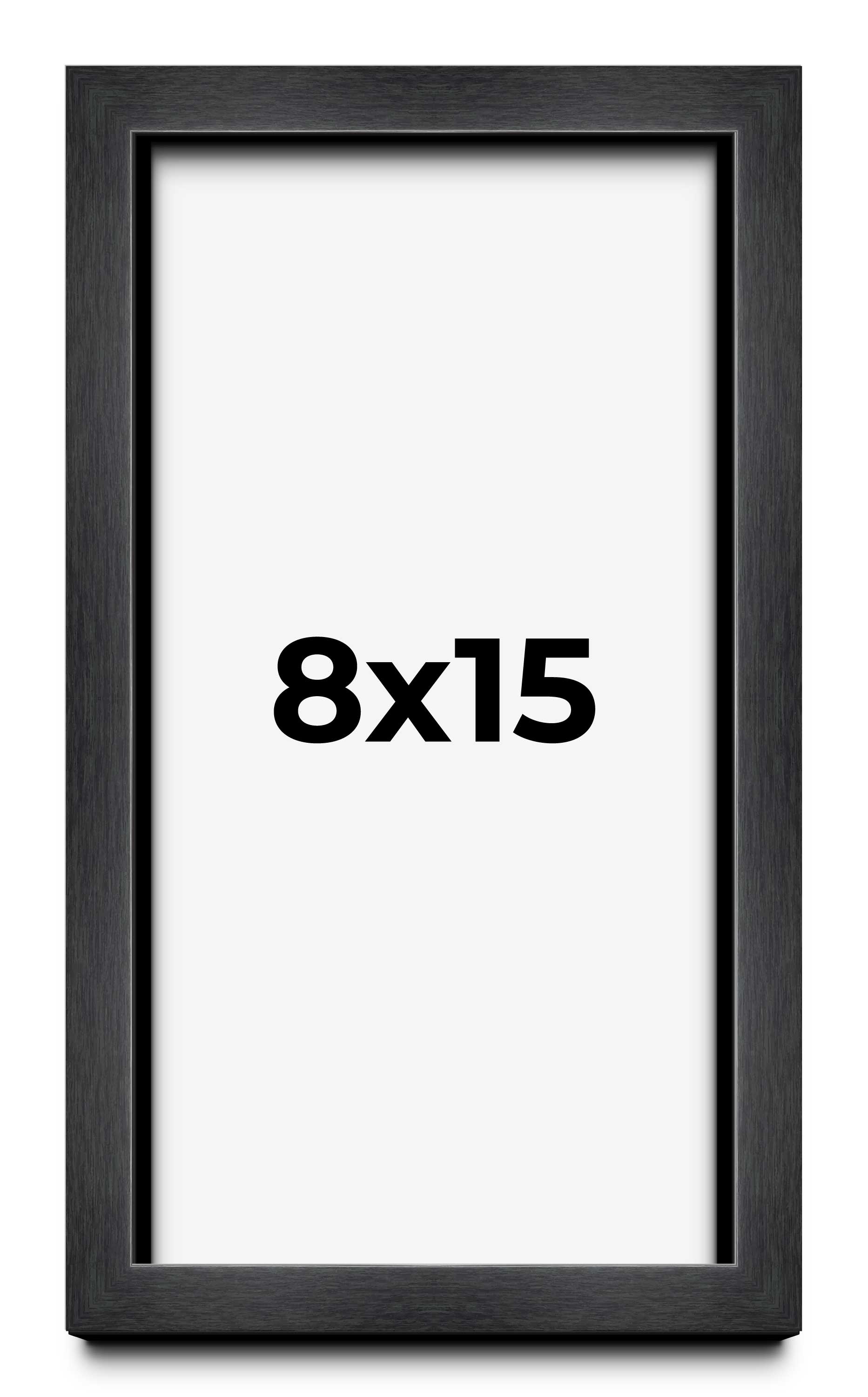 8x15 Frame Black Charcoal Grey Wood Textured Picture Frame | 0.75 Inch ...