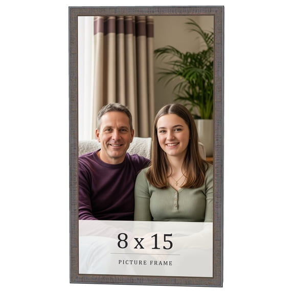 8x15 Frame Blue Kingsley Pewter Solid Wood Picture Frame Width 0.75 Inches |Interior Depth 0.5