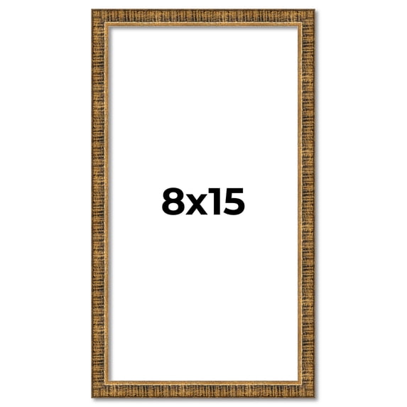 8x15 Frame Gold Kingsley Distressed Solid Wood Picture Frame Width 0.75 Inches | Interior Frame