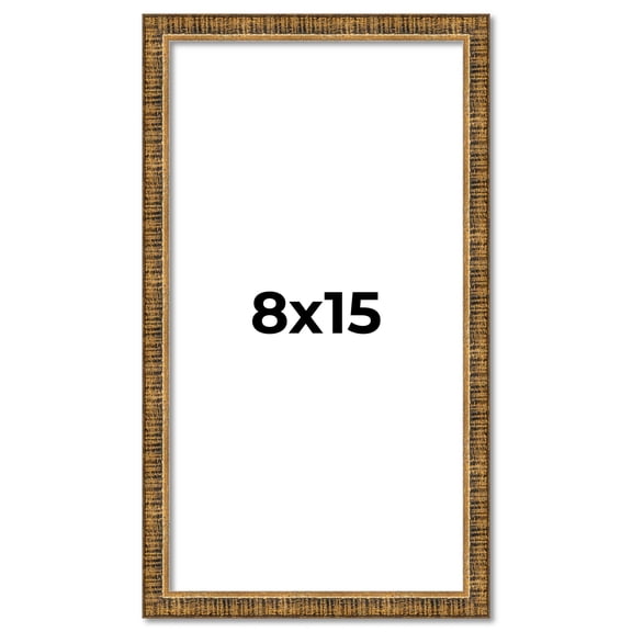 8x15 Frame Gold Kingsley Distressed Solid Wood Picture Frame Width 0.75 Inches | Interior Frame
