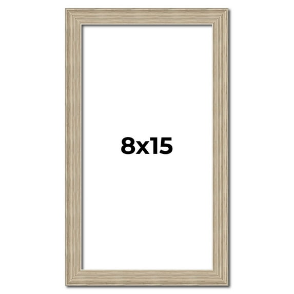 8x15 Frame Grey Solid Wood Picture Frame Width 1 Inches | Interior Frame Depth 0.5 Inches |