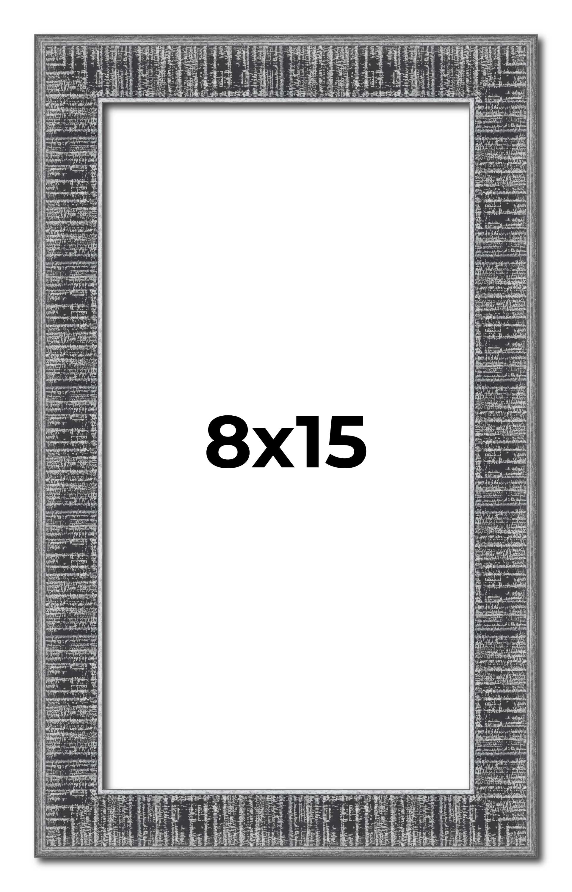 8x15 Frame Silver Black Rustic Sonoma Solid Wood Picture Frame | 1.5 ...