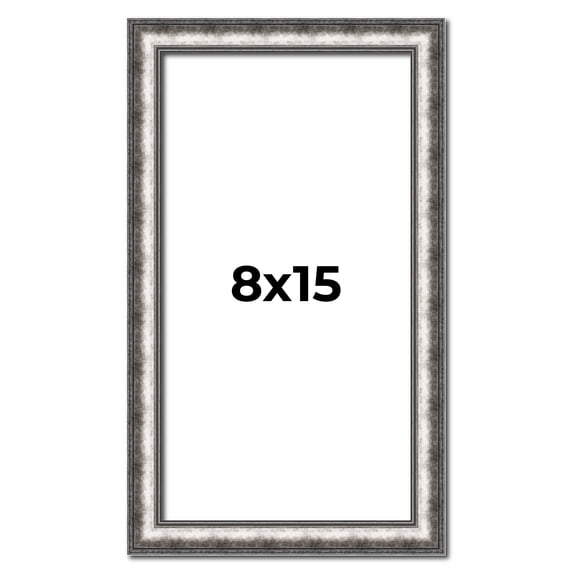 8x15 Frame Silver Real Wood Picture Frame Width 1.125 Inches | Interior Frame Depth 0.5 Inches |