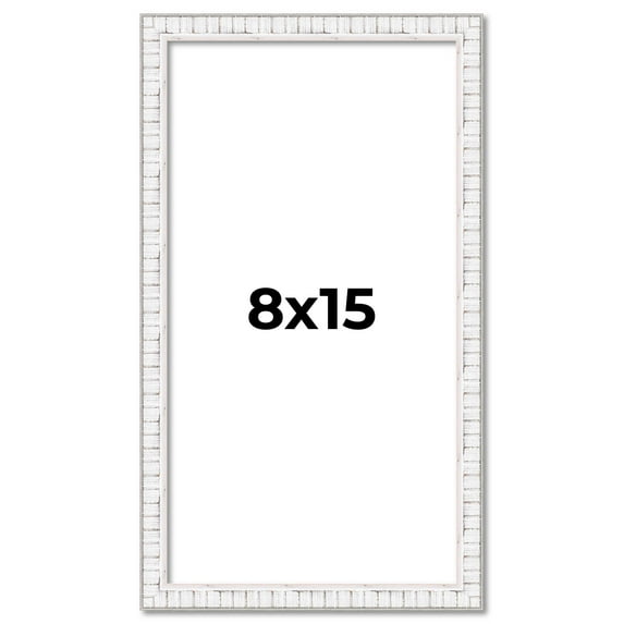 8x15 Frame White Real Wood Picture Frame Width 0.75 inches | Interior Frame Depth 0.5 inches |