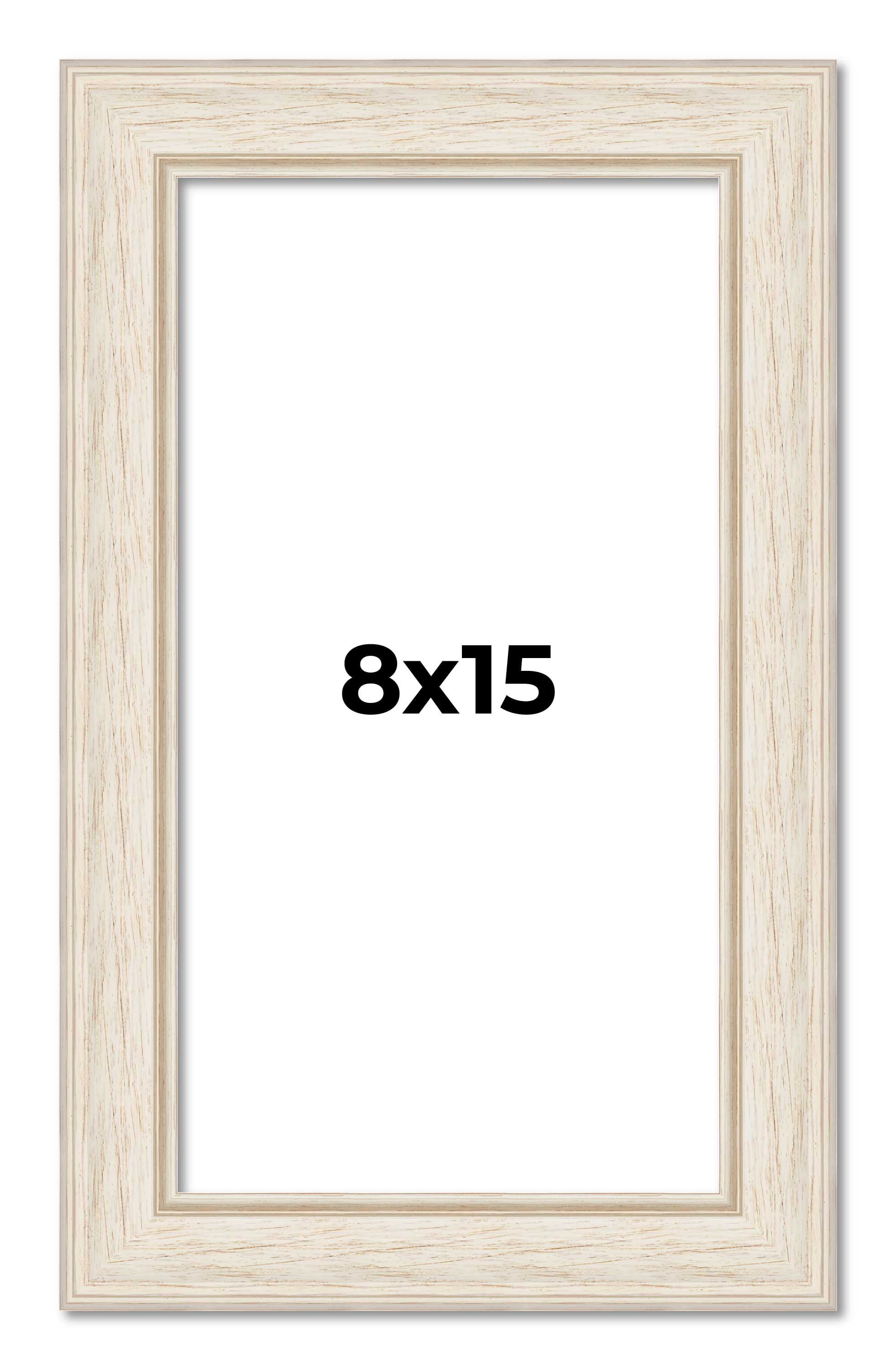 8x15 Frame White Real Wood Picture Frame Width 1.75 inches