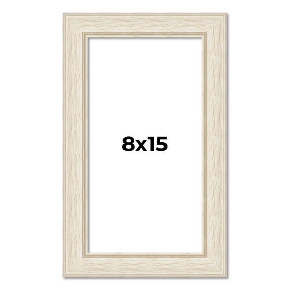 8x15 Frame White Real Wood Picture Frame Width 1.75 inches | Interior Frame Depth 0.5 inches |