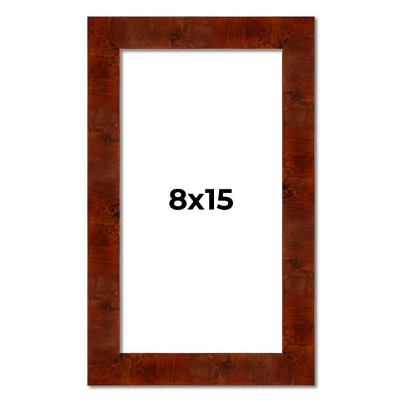 8x15 Walnut Brown Veneer Real Wood Picture Frame Width 1.75 inches | Interior Frame Depth 0.5