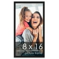 thumbnail image 1 of 8x16 Black Wood Picture Frame - UV Acrylic, Foam Board Backing, Hanging Hardware, 1 of 9