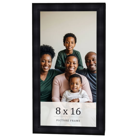 8x16 Frame Black Passaggi Solid Wood Picture Frame Width 1.5 Inches | Interior Frame Depth 0.5