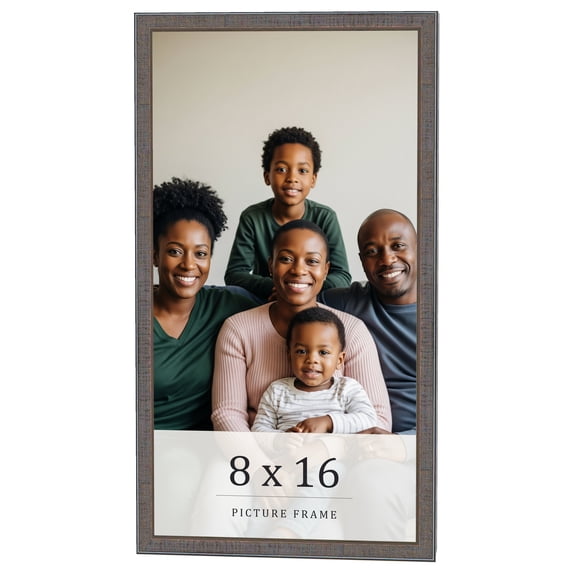 8x16 Frame Blue Kingsley Pewter Solid Wood Picture Frame Width 0.75 Inches |Interior Depth 0.5