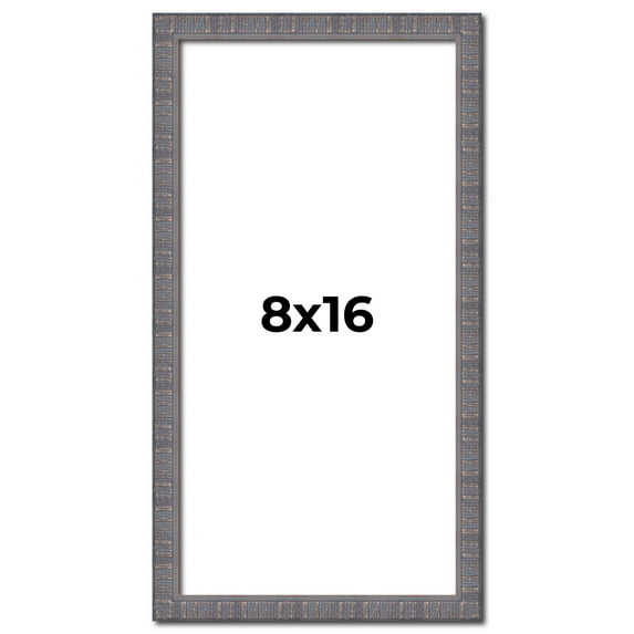 8x16 Frame Blue Kingsley Pewter Solid Wood Picture Frame Width 0.75 Inches |Interior Depth 0.5
