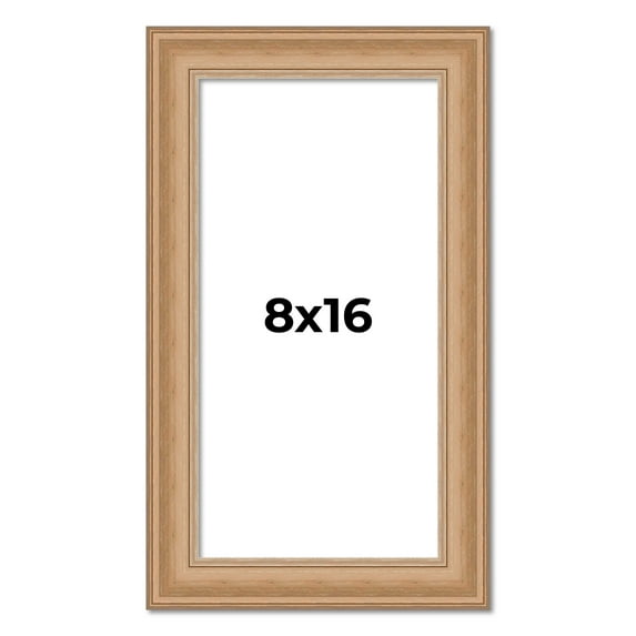 8x16 Frame Charleston Honey Brown Solid Wood Picture Frame Width 1.75 Inches | Interior Depth 0.5