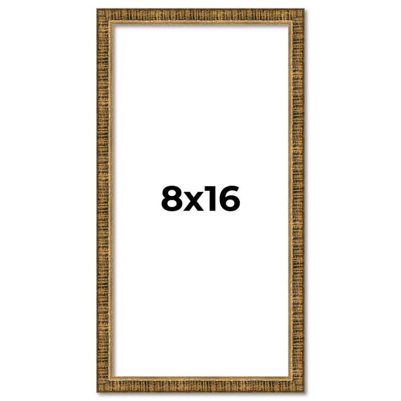 8x16 Frame Gold Picture Frame - Complete Modern Photo Frame Includes UV Acrylic Shatter Guard