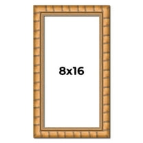 8x16 Frame Gold Real Wood Picture Frame Width 1.5 inches | Interior Frame Depth 0.5 inches | Rustic