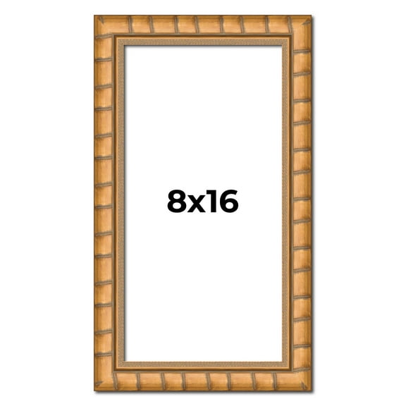 8x16 Frame Gold Real Wood Picture Frame Width 1.5 inches | Interior Frame Depth 0.5 inches | Rustic