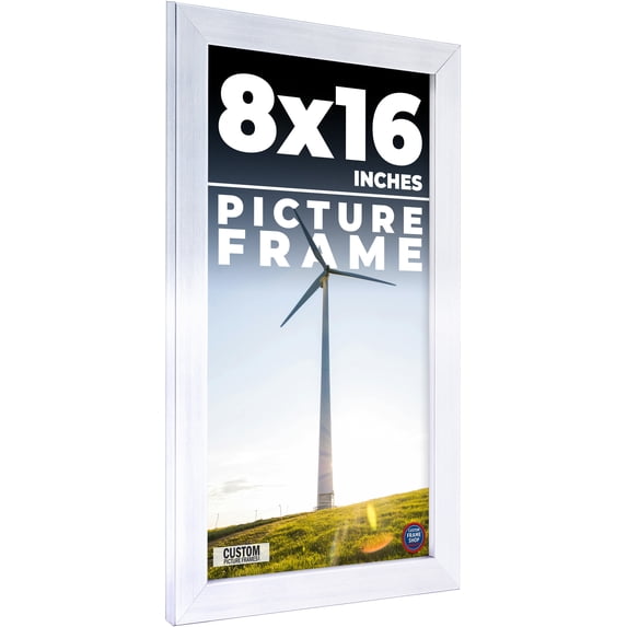 8x16 Frame Silver Real Wood Picture Frame Width 0.75 inches | Interior Frame Depth 0.5 inches |