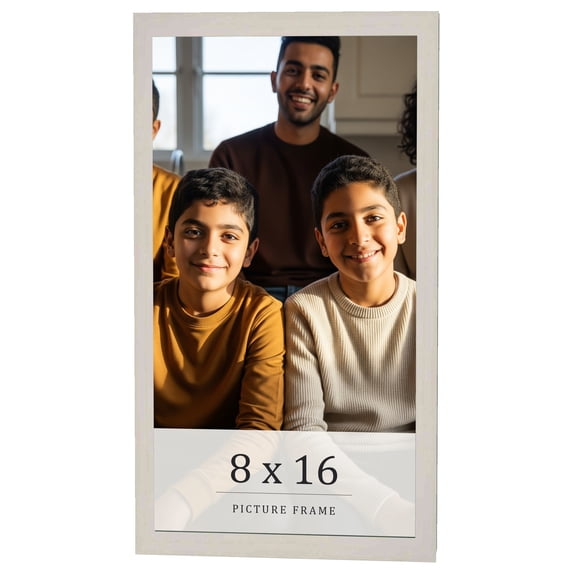 8x16 Frame White Wheat Solid Wood Picture Frame | Moulding Width 0.75 Inches | Interior Depth 0.5