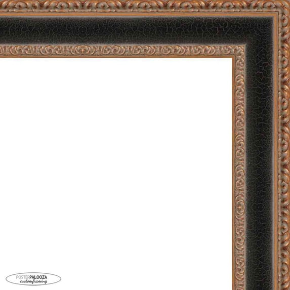 8x16 Ornate Brown Picture Frame - UV Acrylic, Foam Board Backing, Hanging Hardware